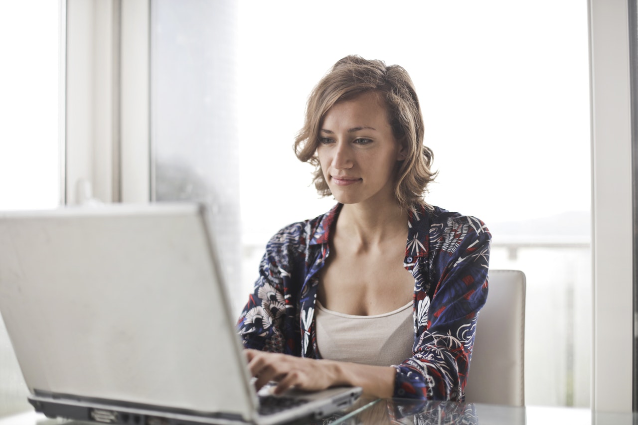 woman using a laptop